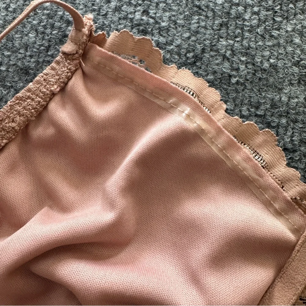 Mele e Pere Lace Bralette Nude Blush Floral Adjustable Strap NWT M